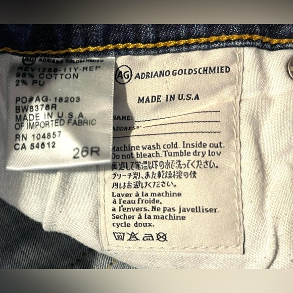 AG Adriano Goldschmied Women’s Distressed Blue Jeans Size 26R - Picture 10 of 16